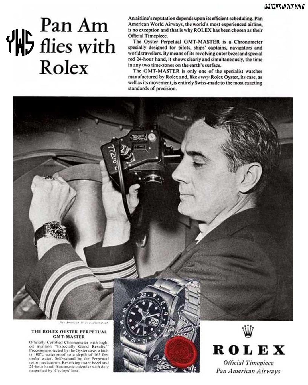 Watches in the Wild : Rolex GMT-Master and Pan Am — The Story of an Aviation Icon