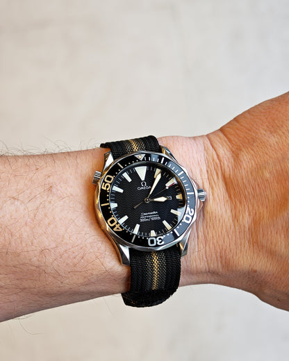The Adventurer - Ribbed Nylon Single Pass Hook and Loop Watch Strap - Bond First Light