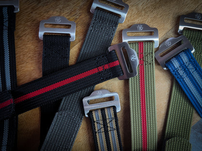 The Adventurer - Ribbed Nylon Single Pass Hook and Loop Watch Strap - Forest Green