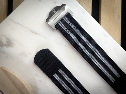 The Adventurer - Ribbed Nylon Single Pass Hook and Loop Watch Strap - Spectre