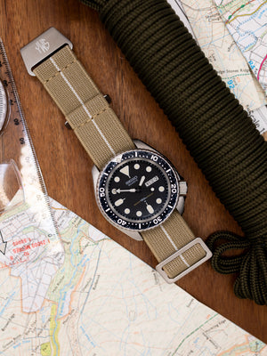 Marine Nationale Parachute Elastic Watch Strap - Tan White