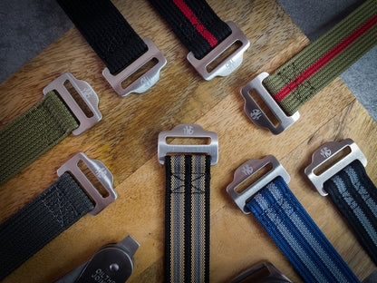 The Adventurer - Ribbed Nylon Single Pass Hook and Loop Watch Strap - Spectre