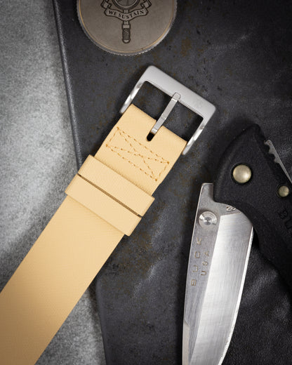 Premium FKM Rubber Single Pass Strap - Hatch Weave - Oatmeal