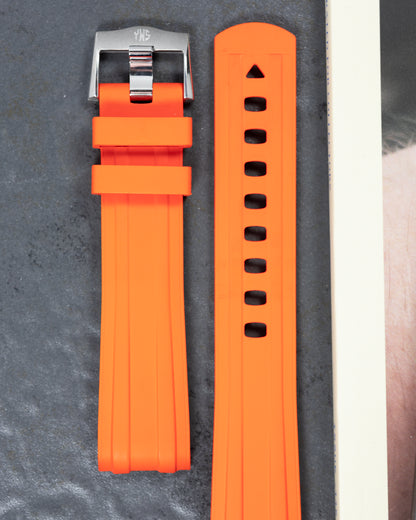 Premium Fitted FKM Rubber Strap - For Omega Seamaster Orange