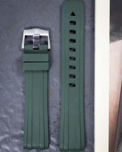 Premium Fitted FKM Rubber Strap - For Omega Seamaster Green