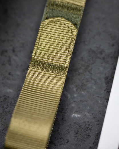 The Adventurer - Tubular Nylon Single Pass Hook and Loop Watch Strap - Green