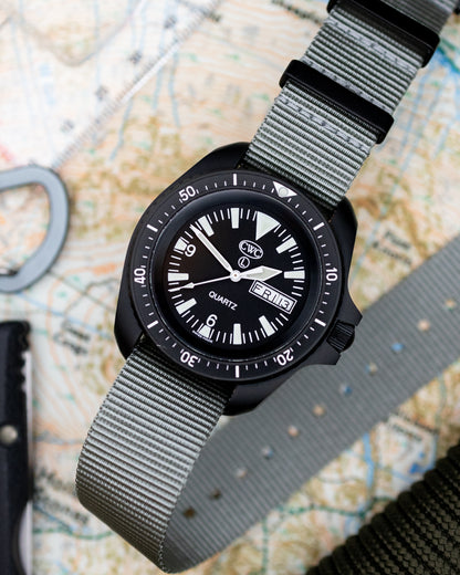 Obsidian Series - Premium Tubular Nylon Single Pass Watch Strap - Grey