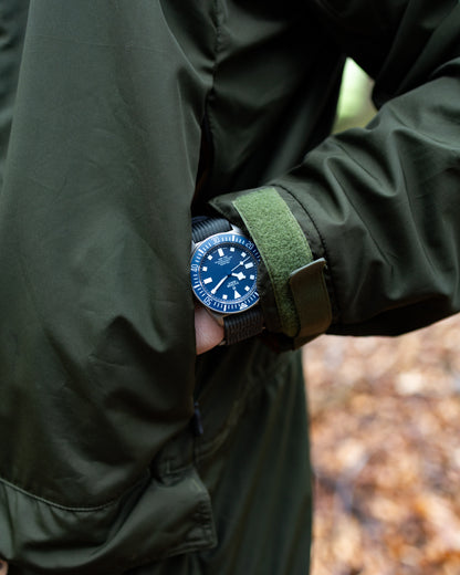 The Adventurer - Ribbed Nylon Single Pass Hook and Loop Watch Strap - Dark Grey