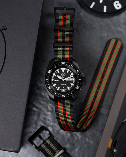 Obsidian Series - Premium Tubular Nylon Single Pass Watch Strap - Goldfinger