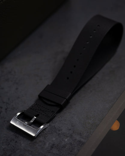 Premium FKM Rubber Single Pass Strap - Hatch Weave - Black