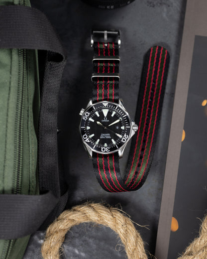 Premium James Bond Goldfinger Single Pass Seatbelt Military Watch Strap