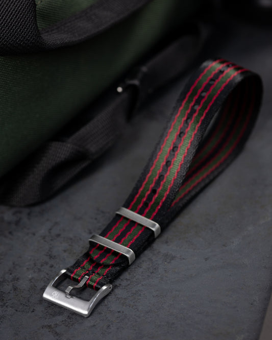 Premium James Bond Goldfinger Single Pass Seatbelt Military Watch Strap