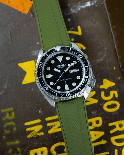 Forest Green Premium Weaved FKM Rubber Strap 20 & 22mm