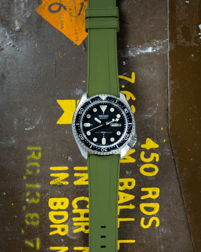 Forest Green Premium Weaved FKM Rubber Strap 20 & 22mm