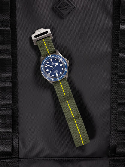 The Adventurer Elastics - Single Pass Hook and Loop Watch Strap - Green Yellow