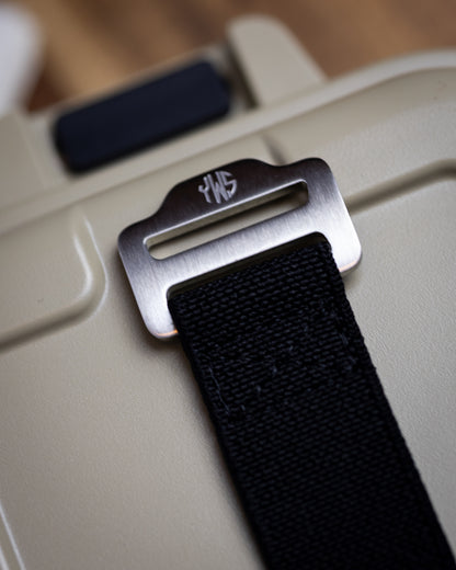 The Adventurer Elastics - Single Pass Hook and Loop Watch Strap - Black