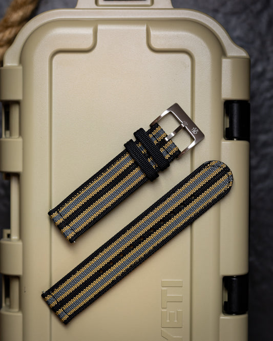 Premium Nylon Braided Ribbed Nylon Two Piece Watch Strap - No Time To Die