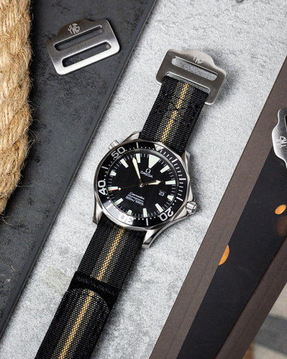 The Adventurer - Ribbed Nylon Single Pass Hook and Loop Watch Strap - Bond First Light