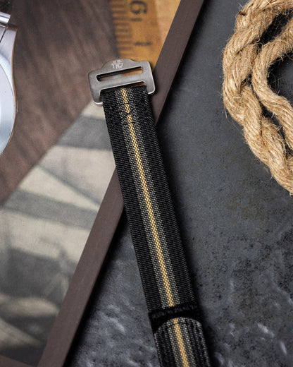 The Adventurer - Ribbed Nylon Single Pass Hook and Loop Watch Strap - Bond First Light