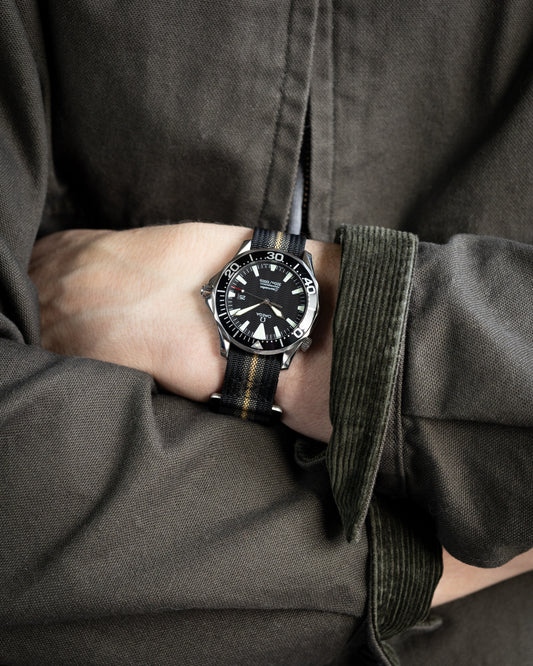 The Adventurer - Ribbed Nylon Single Pass Hook and Loop Watch Strap - Bond First Light