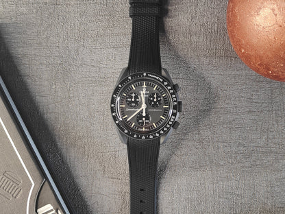 Omega Moonswatch Swatch Speedmaster Strap (20mm) Curved End Links Back Rubber Strap - Strap only