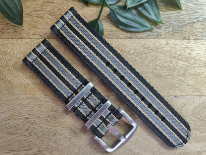 Premium Nylon Two Piece Watch Strap - Quick Release Spring Bars - Bond No Time To Die