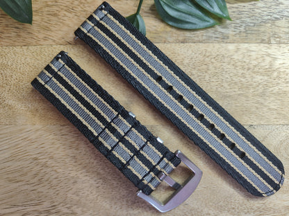 Premium Nylon Two Piece Watch Strap - Quick Release Spring Bars - Bond No Time To Die