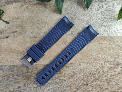 Omega Moonswatch Swatch Speedmaster Strap (20mm) Curved End Links Blue Rubber Strap - Strap only