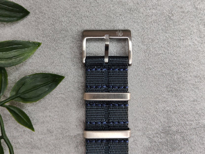 Premium Seatbelt Grey Embossed Pinstripe Watch Strap