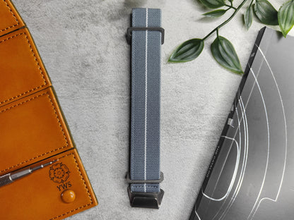 Marine Nationale Parachute Elastic Watch Strap - Grey White