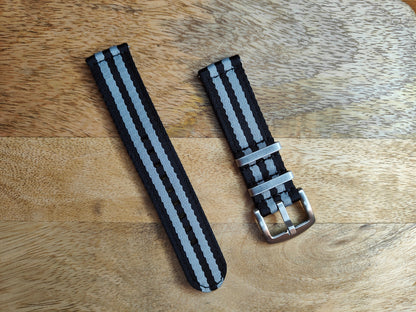 Premium Nylon Spectre Two Piece Watch Strap - Quick Release Spring Bars