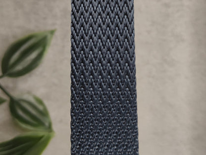 Premium Herringbone Nylon Single Pass Watch Strap (20mm - 22mm ) Deep Blue