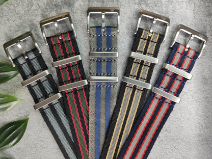 Premium James Bond Blue  Spectre Single Pass Seatbelt Military Watch Strap