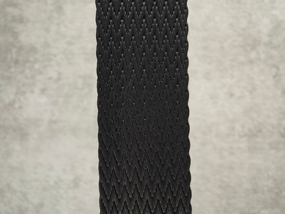 Premium Herringbone Nylon Single Pass Watch Strap - Jet Black