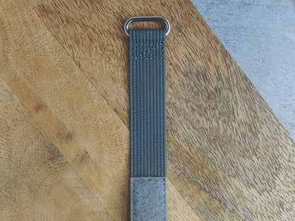 Fixed Lugs Premium Ribbed Ballistic Nylon Single Pass Velcro Hook And Loop Strap - Light Grey