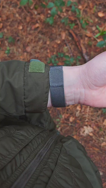 The Adventurer - Ribbed Nylon Single Pass Hook and Loop Watch Strap - Dark Grey