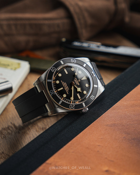 INTEGRA FKM Rubber Strap For Tudor Black Bay 54