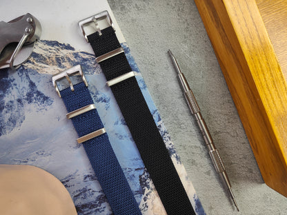 Premium Nylon Honeycomb Weave Single Pass Watch Strap Deep Blue